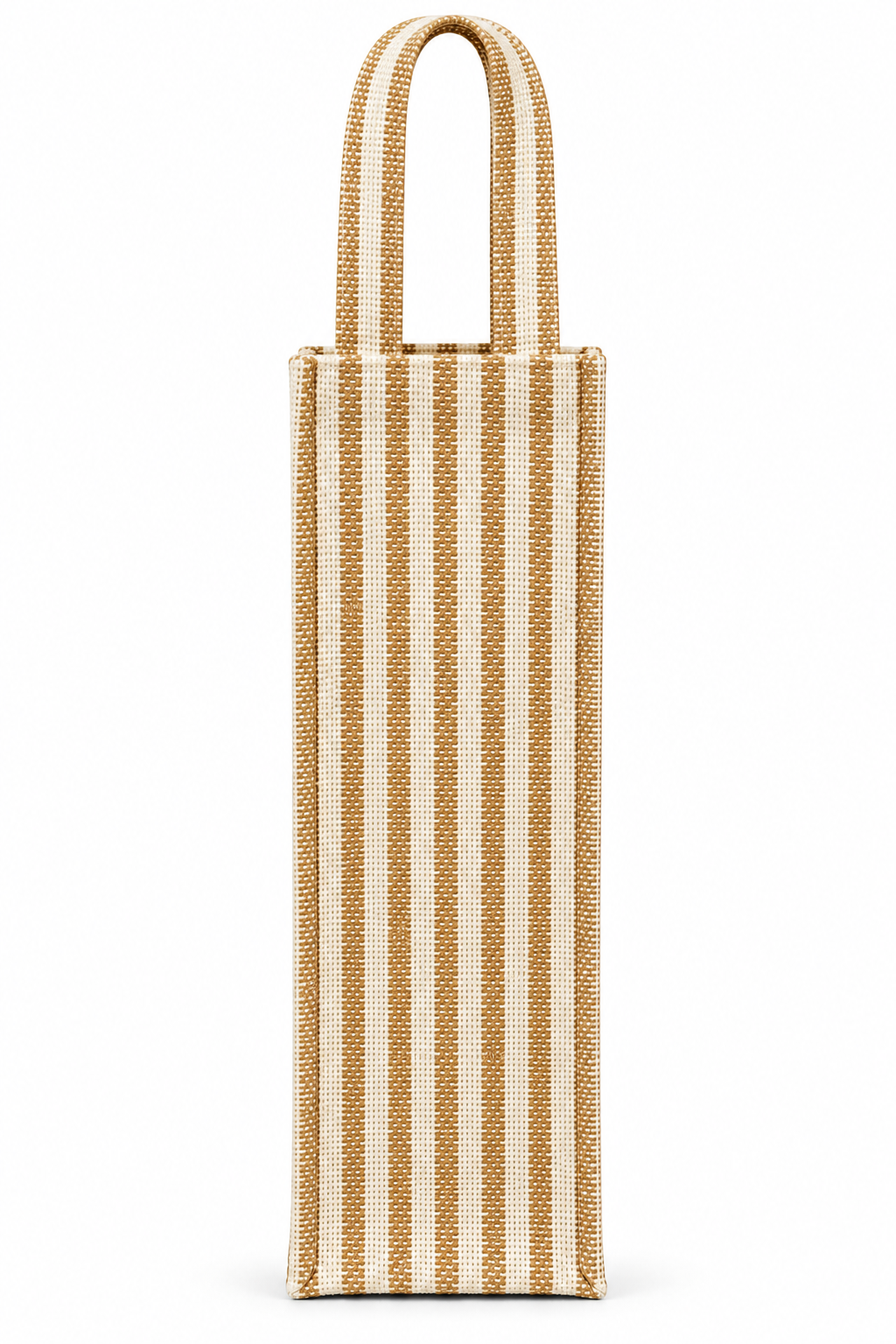 Handmakers Brown & Cream Striped Jute Bottle Bag with Handles | Reusable Wine & Gift Bottle Bag
