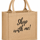 Natural Jute Cloth Handbag With Shop With Me (Set of 2)