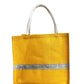 Handmakers Yellow Jute Gift Bags with Silver Lace – Eco-Friendly Reusable Tote for Return Gifts, Shopping & Daily Use – Pack of 10