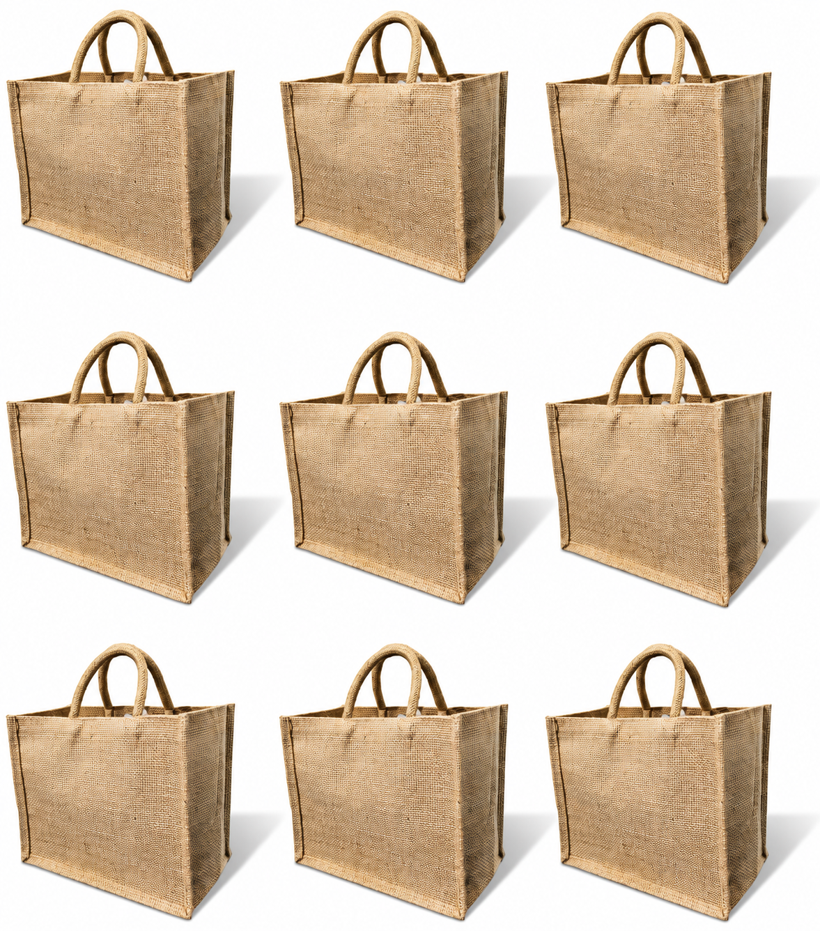 Handmakers Diwali Return Gift Jute Bags 8X10 Inch Pack of 9