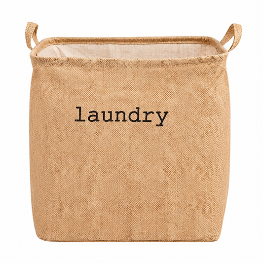 Handmakers 54L Jute Laundry Basket – Natural Moisture-Resistant Laundry Hamper with Handles for Clothes & Storage
