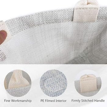 Handmakers White Plain Jute Bags for Return Gifts 12x15x5 inch (Pack of 50)
