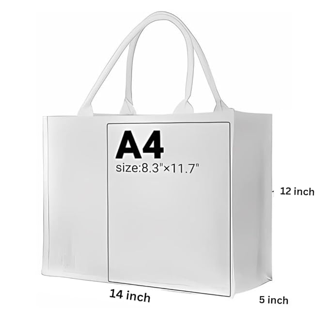 Handmakers White Plain Jute Bags for Return Gifts 12x15x5 inch (Pack of 50)