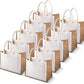 Handmakers Plain White & Beige Jute Bags for Return Gifts (13x11x5 inch ) Pack of 50