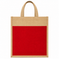 Handmakers Red & Natural Jute Shopping Bag | Eco-Friendly Reusable Jute Tote Bag with Handles | Stylish Gift, Shopping & Return Gift Bag