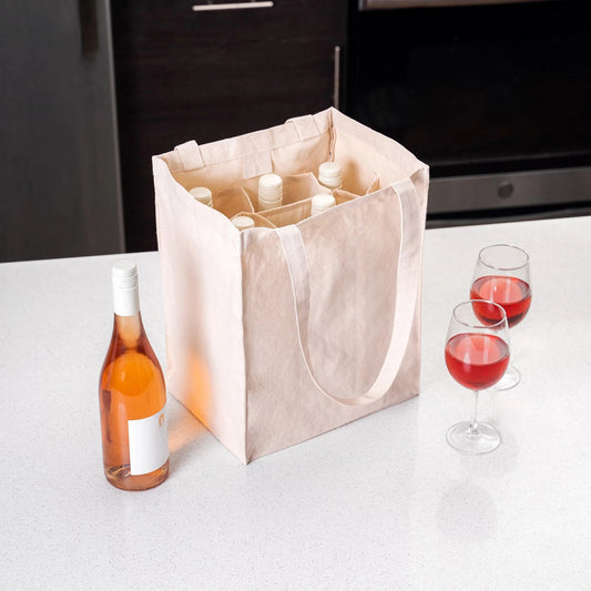 Handmakers 6 Bottle White Wine Bottle Bags | Party Gift Bags| Pack of 2