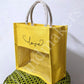 Handmakers Natural Yellow Transparent Jute Bags with Love Print Pack of 50 (12x12x5 inch )