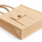 Natural Jute Tote Bag with Front Pocket & Wooden Button | Eco-Friendly Reusable Shopping & Gift Bag