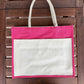 handmakers natural magenta jute bag with white pocket 12"X15" pack of 12