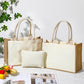 4 Set Jute Tote Bag and Makeup Pouch Set: The Perfect Gift for Bridesmaids, Wedding Guests, and More