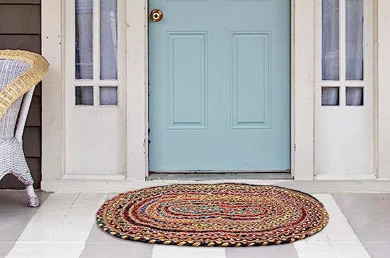 jute oval shape rug