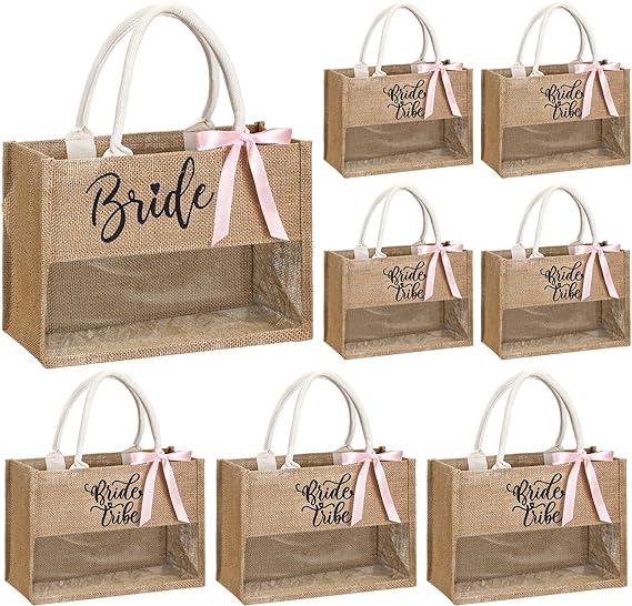 Handmakers Wholesale Jute Bags for Wedding Welcome Bags , Bride Jute Bags Pack of  20