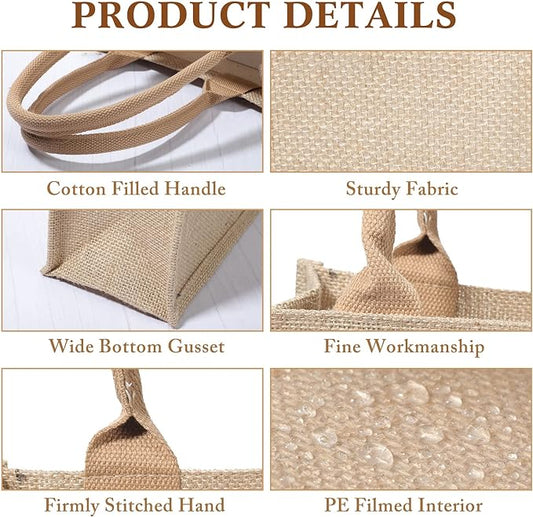 Handmakers Customize Beige Jute Bags 13x11x5 Inch
