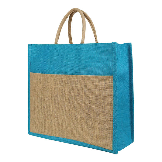 Double R Bags Large Eco Jute Shopping Bag with Zipper and Reinforced Handles