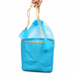 Handmakers Blue Jute Potli Gift Bag with Sheer Net & Golden Drawstring | Elegant Wedding & Festive Return Gift Bag