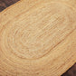 Handmakers Natural Oval Shape Jute Runner Rug for Living Room 2X3 Feet