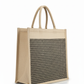 Large 16"x16" Jute Shopping Bag with Zipper & Base – Eco-Friendly Grocery Tote for Men & Women