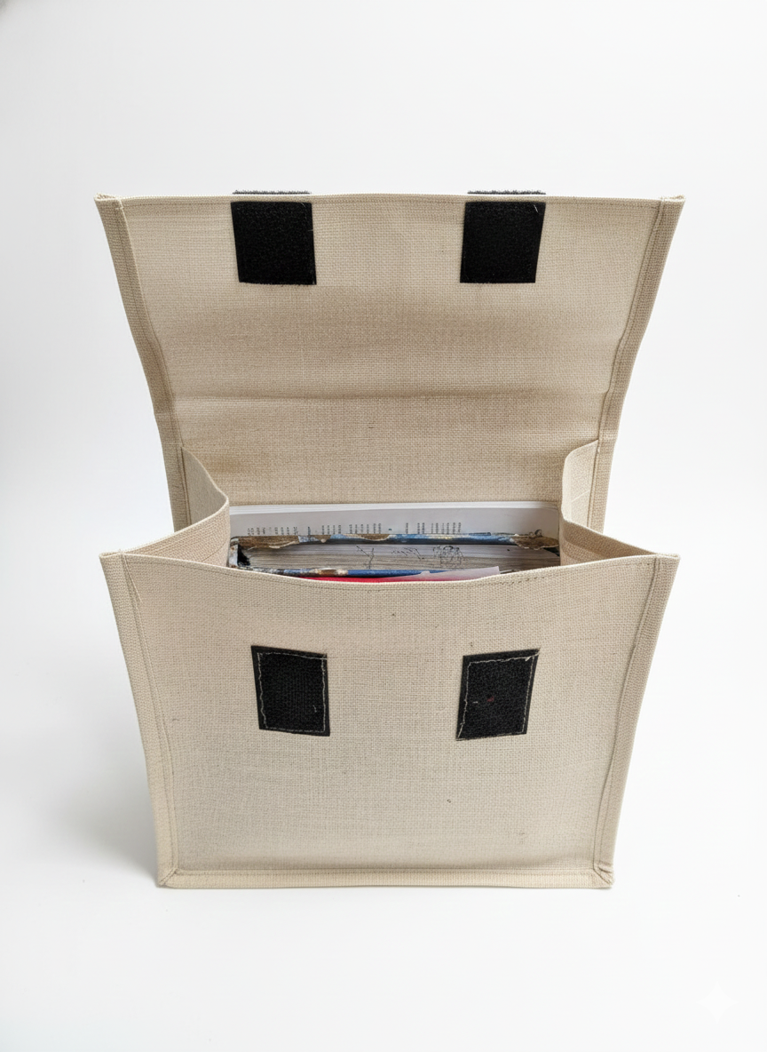 Handmakers EcoStyle Natural Jute Office Tote Bag, Eco-Conscious Professional Storage Solution for Business and Workplace Use