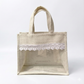 Handmakers Natural White Transparent Jute Bag with Less 12x10x5 inch ( pack of 50)