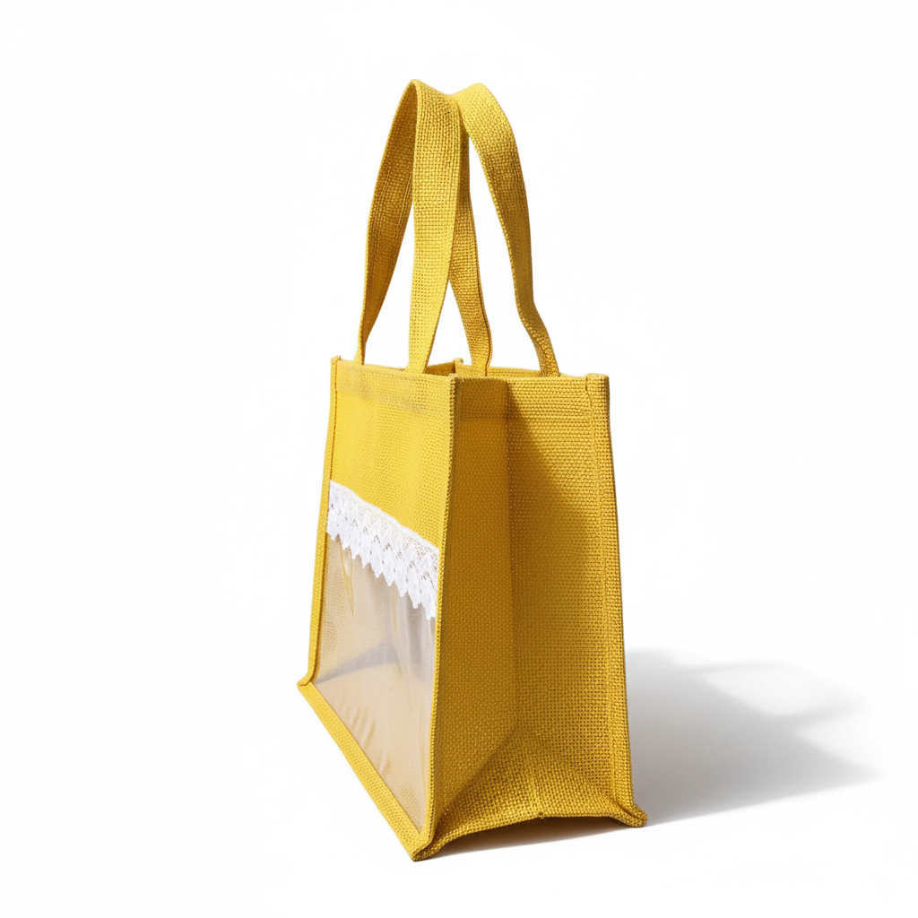 Transparent Yellow Jute Bags