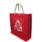 Handmakers Red Jute Bag with White Ganesh Best for Return Gift Bags