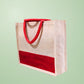 Handmakers Natural Beige Red Women's Handmade Juco Handbags