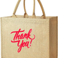 Handmakers Reusable Shopping Thank You Jute Return Gift Bags Pack of  10 (12x15x5 inch)