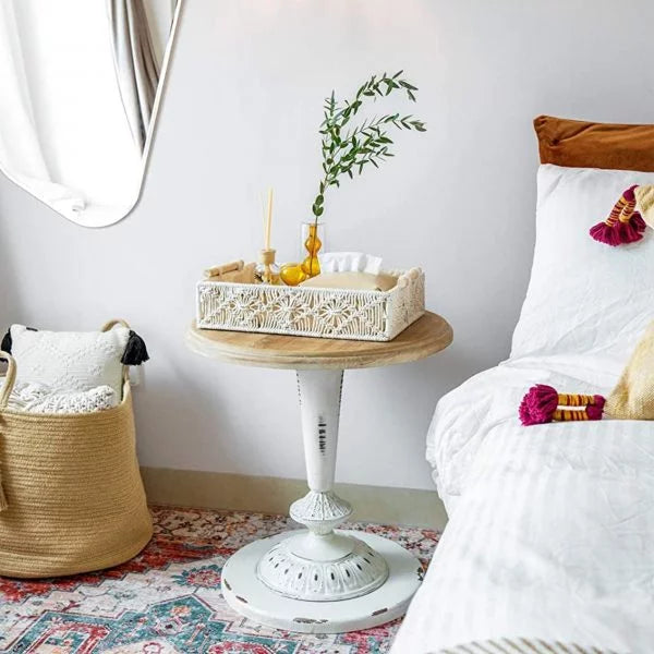 Handmakers Luxurious Macramé Hamper Basket Tray with Handles | Handmade Cotton Rope Storage & Gift Basket | Elegant Home Décor Organizer