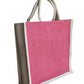 Handmakers  Natural Pink Jute Bags  Pack of  50  (14x12x5 inch)