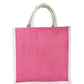 Handmakers  Natural Pink Jute Bags  Pack of  50  (14x12x5 inch)