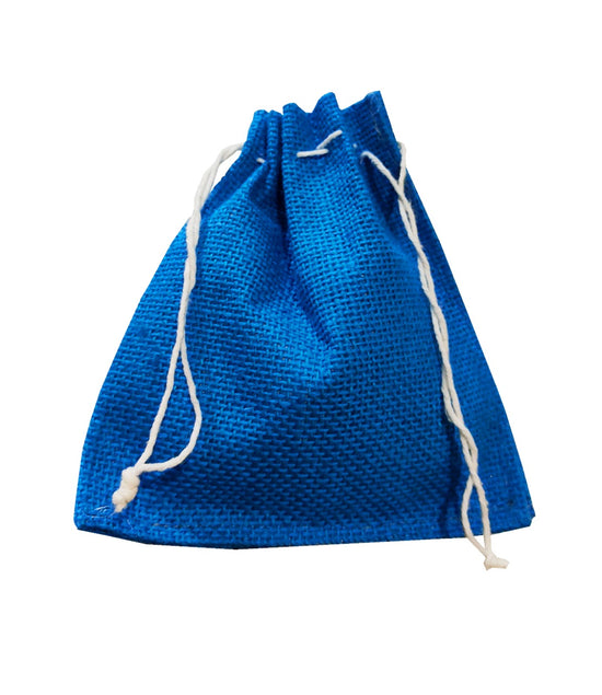 Blue Colorful Jute potli pouch for  gifts