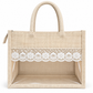 White Jute Gift Bag with Window & Lace | Handmakers