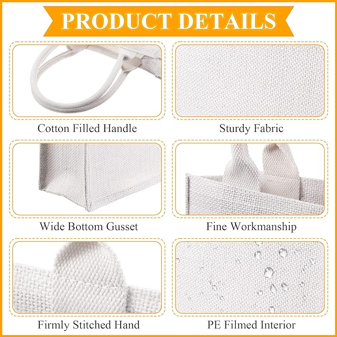 White customzie corporate jute bag
