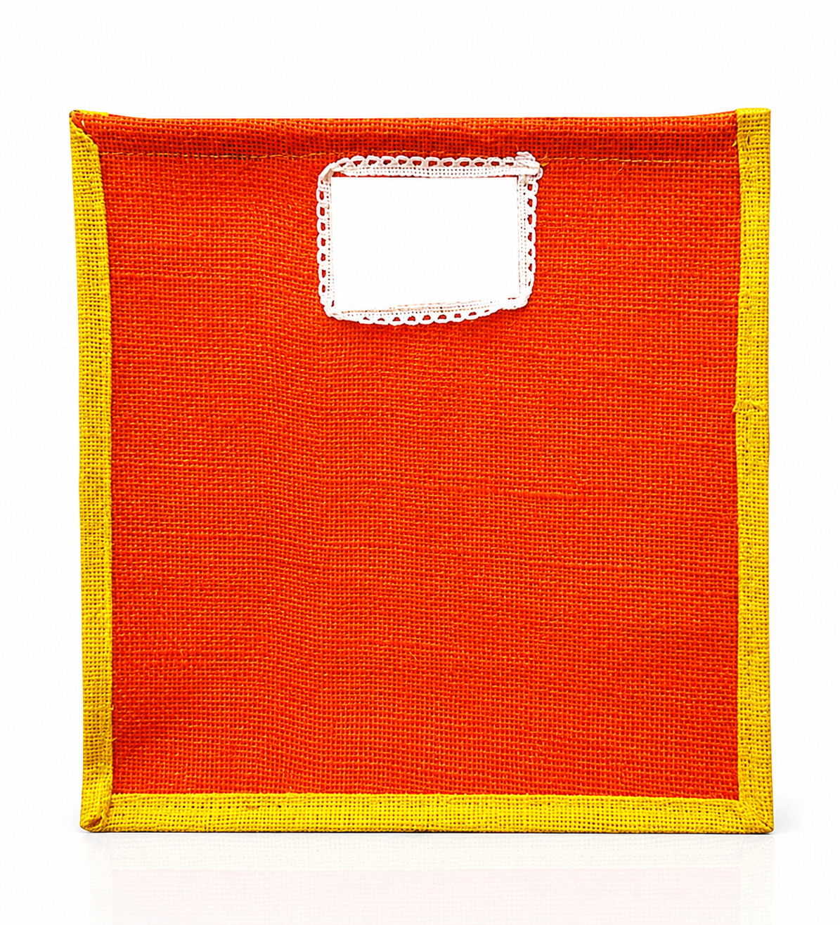 Handmakers Orange & Yellow Jute Return Gift Bag | Eco-Friendly Grocery, Vegetable, Storage Tote with Handle for Gifting, Shopping & Daily Use