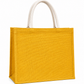 Handmakers Yellow Jute Gift Bags with Silver Lace – Eco-Friendly Reusable Tote for Return Gifts, Shopping & Daily Use – Pack of 10