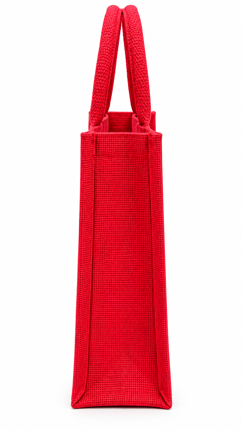 Handmakers Red Jute Gift Bag with Transparent Window and Handles | Reusable Gift Packaging Bag for Wedding, Return Gifts & Festivals