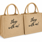 Natural Jute Cloth Handbag With Shop With Me (Set of 2)