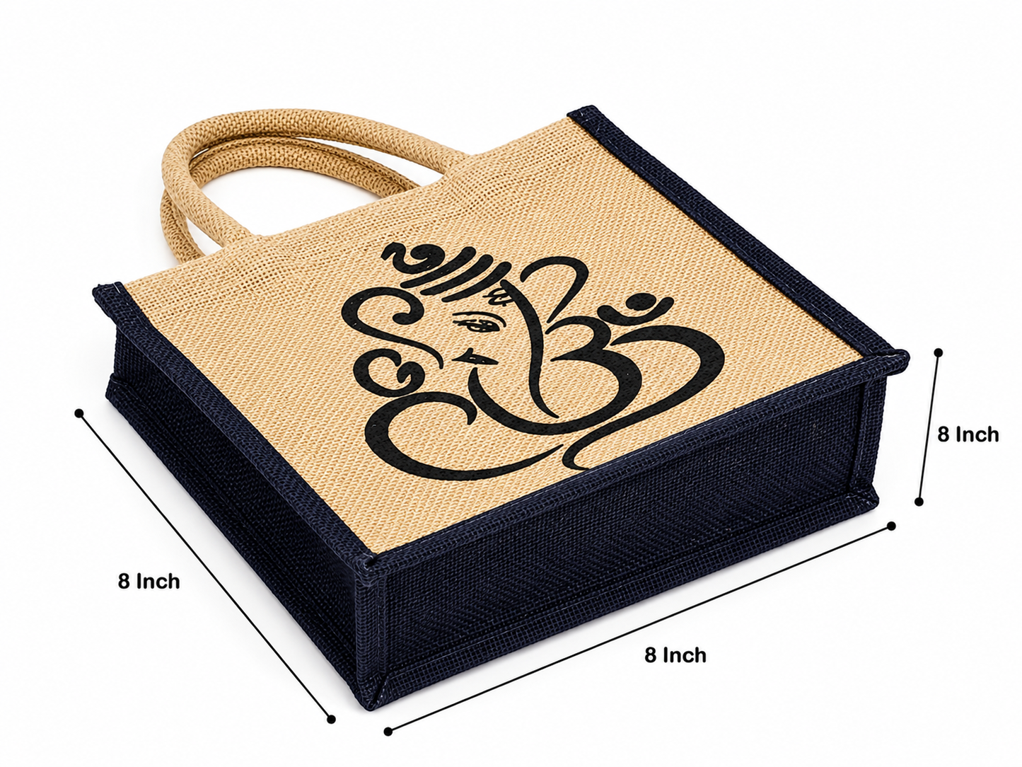 Handmakers Diwali Return Gift Ganesh Jute Bags 8X5X8 Inch