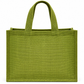 Handmakers Olive Green Jute Tote Bag with Transparent Window & Lace | Eco-Friendly Gift & Shopping Bag