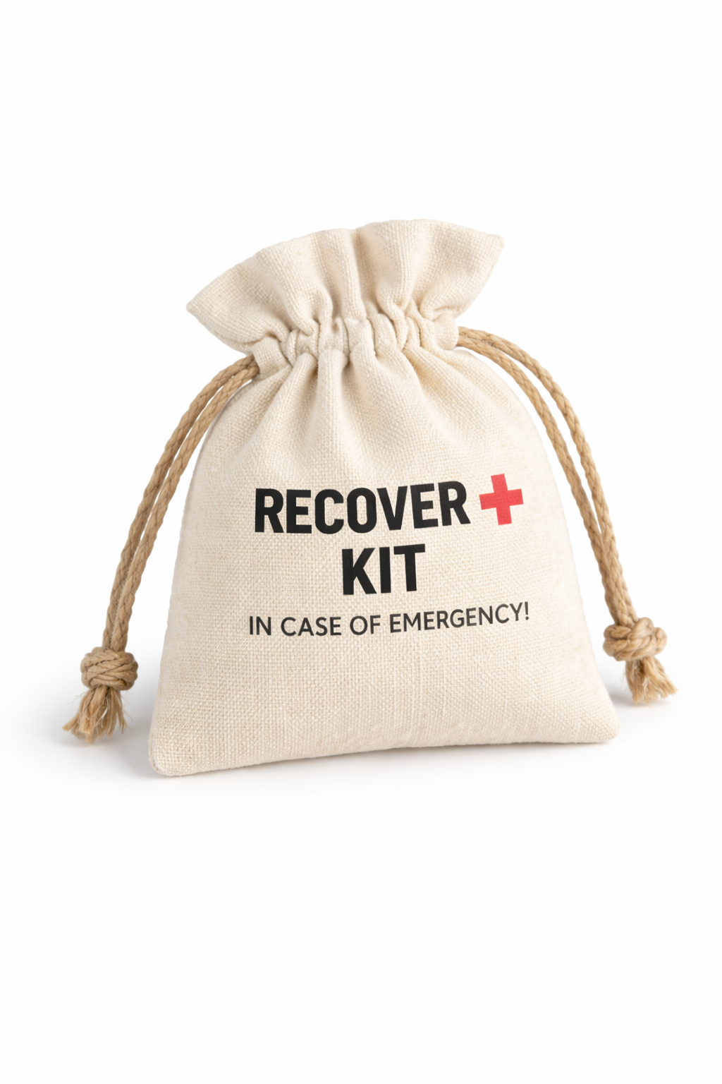 Handmakers Natural Recovery Kit Potli Gift Bags, Cotton Drawstring Pouches, 4x6 Inch pack of 50, Emergency Theme