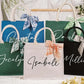 Personalized Bridesmaid Jute Tote with Name Scarf – Custom Beach Bag for Wedding & Bachelorette Gifts Pack of 50
