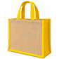 Handmakers Yellow Jute Tote Bag | Eco-Friendly Reusable Shopping & Gift Bag | Durable Handmade Jute Carry Bag