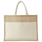 Natural Jute Cloth Handbag With White and Beige :- (Set of 2)