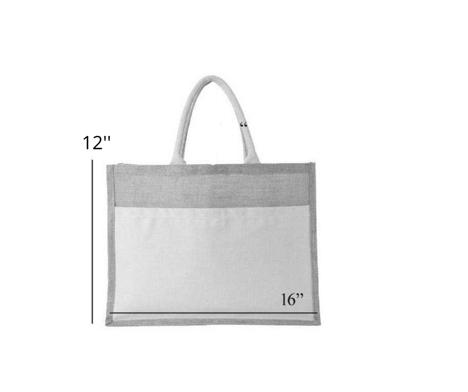 Natural Handmade Pure Jute Handbag With White and Beige (Set of 2)