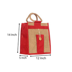 Natural Jute Cloth Handbag With Combo Color ( Set of 3)