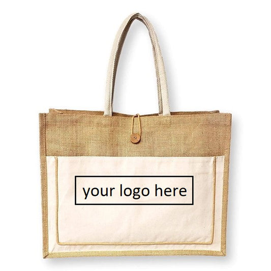 Handmakers Jute Bag with white color || corporate Gift Bag || Festival - Function Gift Bag || ceremony Gift Bag with customization print
