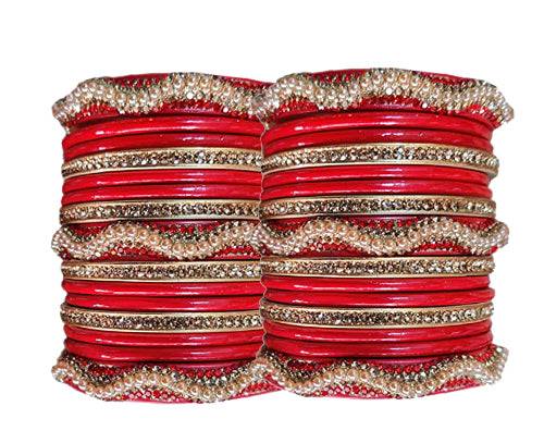 Handmakers ! Traditional & Enthic Bridal & Partywear Red Lac ChudaaSet Of (15+15)