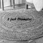 Jute Rug  contrasting outer circle