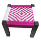 Wooden Chowki With Weaving and Pink With White