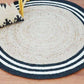 Jute Rugs Design With Beige and Balck Trips Strips - 90 CM